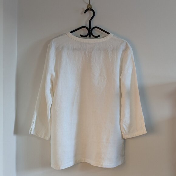 3 / 40$ JM Collection White Linen Tunic – Size 12 - Picture 4 of 6